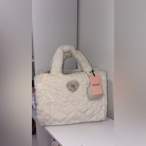 Juicy couture white fluffy tote